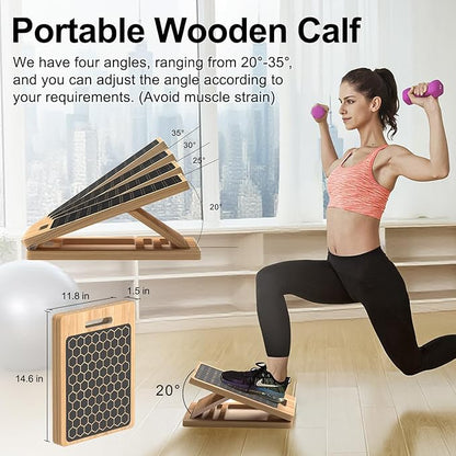 Portable Slant Board, Calf Stretch Board, Slant Boards for Exercise, Wooden Slant Board, Velor