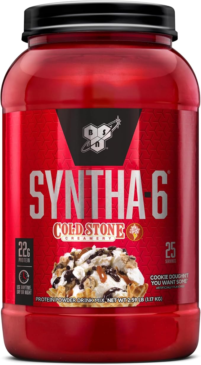 BSN Syntha-6 Whey Protein Powder, Cold Stone Creamery- Cookie Doughn't You Want Some, Micellar