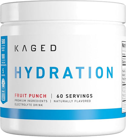 Kaged Hydration Electrolytes Powder | Fruit Punch | Hydra-Charge Sports Drink Mix | Pre, Post