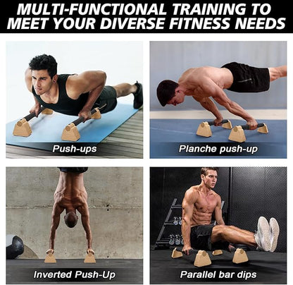 Parallettes Bars - Wooden Calisthenics Equipment for Handstand Training, Push Up Bars &