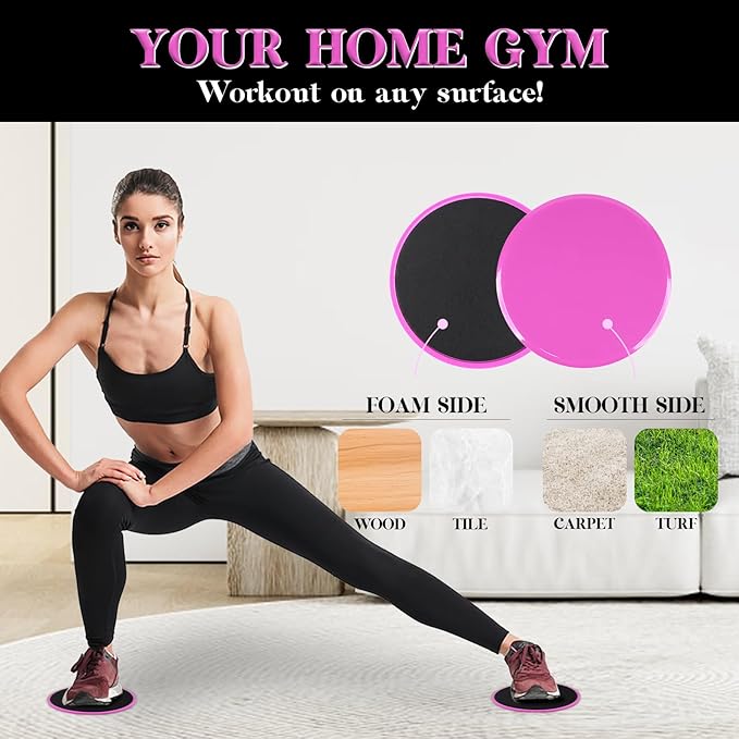 ZILLEEN Exercise Sliders for Working Out Fitness Discs for Pilates Women Men, 2 Pack