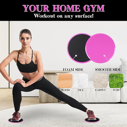 ZILLEEN Exercise Sliders for Working Out Fitness Discs for Pilates Women Men, 2 Pack