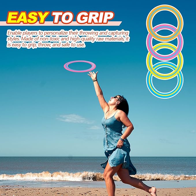 Jenaai 20 Pcs Flying Disc for Kids 10 Inch Flying Ring Adults Pool Disc for Family Outdoor Beach