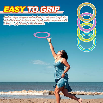 Jenaai 20 Pcs Flying Disc for Kids 10 Inch Flying Ring Adults Pool Disc for Family Outdoor Beach