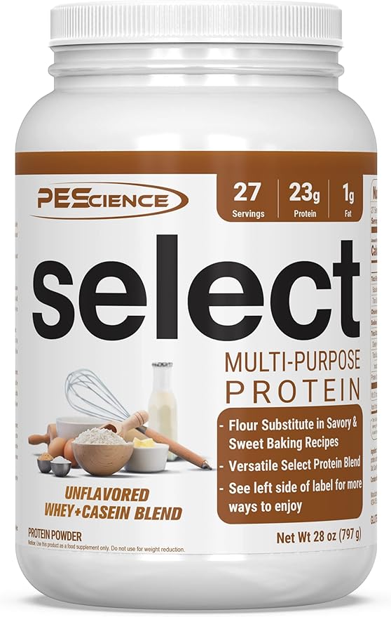 PEScience Select Multi-Purpose Unflavored Protein Powder, Low Carb, Keto Friendly, Gluten Free