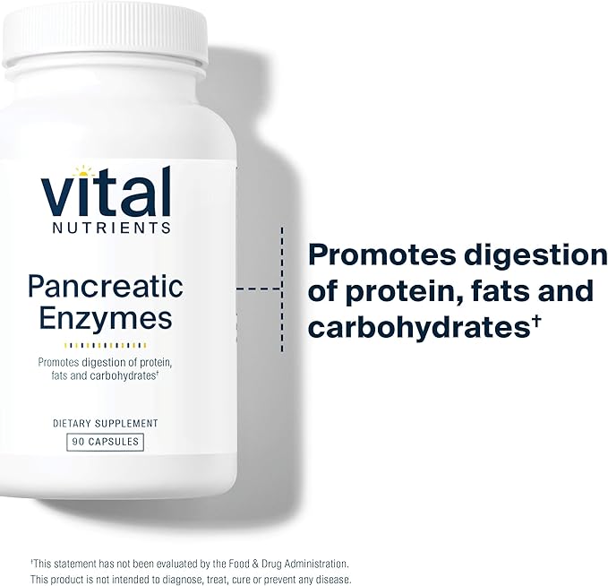 Vital Nutrients Pancreatic Enzymes 1000mg (Full Strength) | Pancreatin Digestion Supplement with