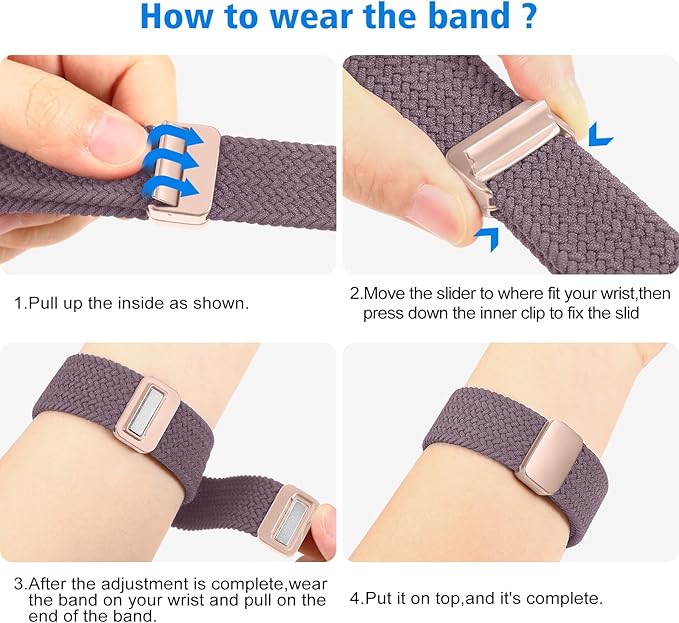 FINTIE Magnetic Braided Band Compatible with Garmin Vivoactive 5/6/Vivoactive 3, Garmin Venu/Venu