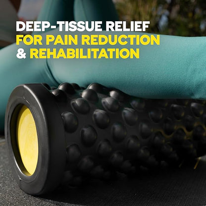 TRX Training Rev Myofascial Release Roller, Travel Massage Roller for Muscles, 14-Inch Round Foam