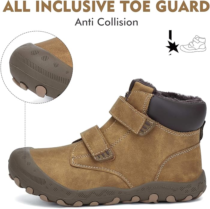 Mishansha Kids Hiking Boots Toddler Girls Boys Hiking Shoes Water-Resistant Anti-Collision Non-Slip