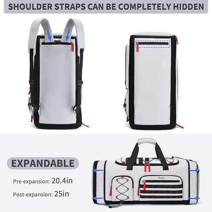 Bosstin Gym Bag for Men & Women, 45L Travel Duffle Sports Duffel Bag Gym Weekender Overnight