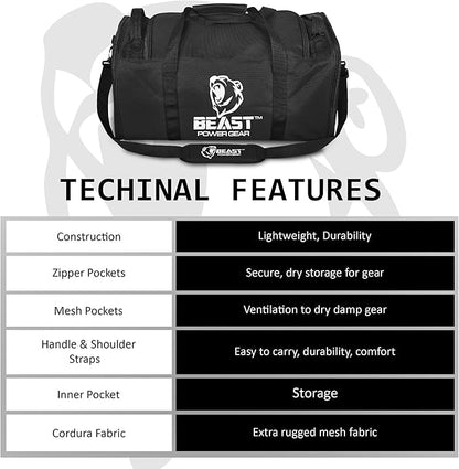 Duffle Gym Bag for Men & Women – Large Duffel Athletic Gym Boxing Bag with Shoes Compartment, Wet