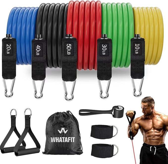 WHATAFIT Resistance Bands, Exercise Bands，Resistance Bands for Working Out, Work Out Bands with
