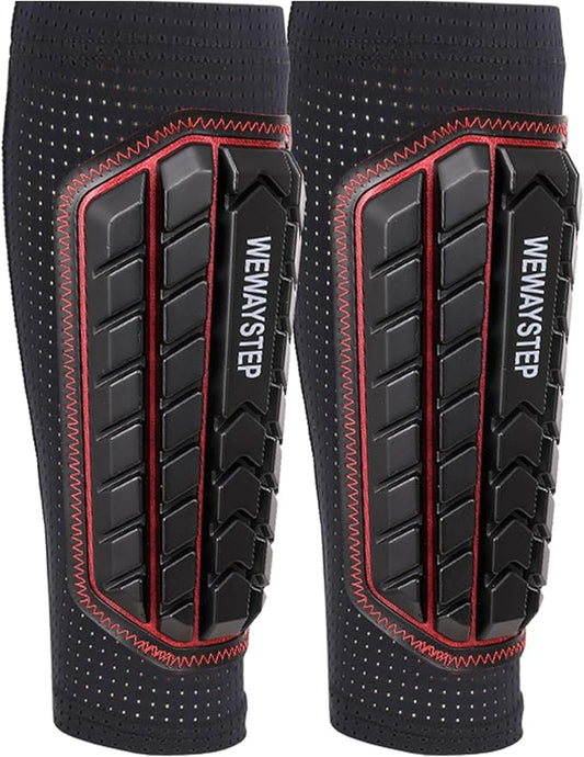 Shin Guards Soccer Kids Youth, Adult Shin Guards with Honeycomb Padding，Breathable & Anti-Slip Calf