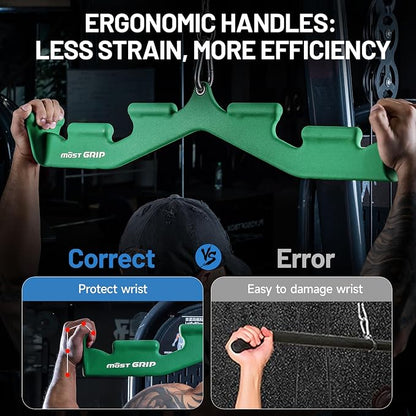 LAT Pull Down Bar with 6 Ergonomic Handles, Neutral Grip LAT Pulldown Attachments for Whole Back