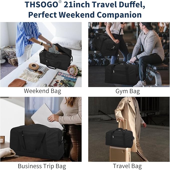 21 inch Gym Bag for Men - 40L Travel Duffel Bag Sport Duffle Bags for Weekend Overnight with Bottom