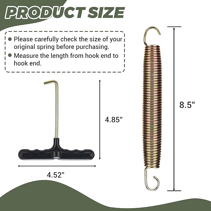 Trampoline Springs Replacement 3.5" to 8.5" Galvanized Steel Heavy Duty High Tensile Universal