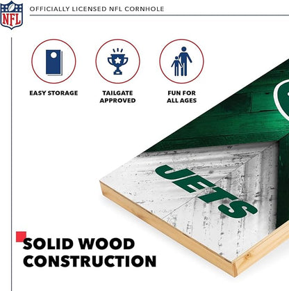 NFL Football 2' x 4' Regulation Size Solid Wood Cornhole Set with Direct Print HD Team Graphics