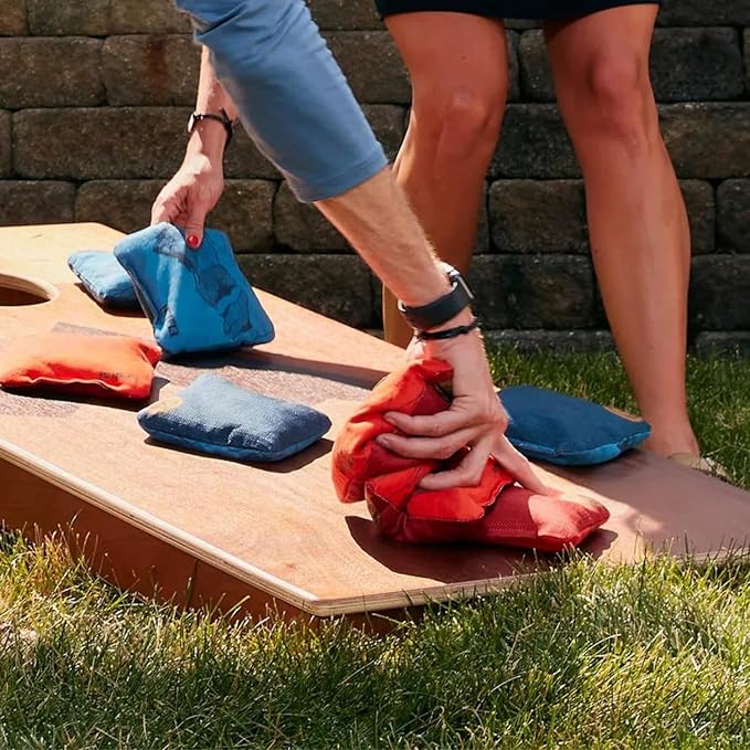 Elakai Cornhole Bags All Weather Dual Sided Slick and Stick Regulation Size and Weight Set of 4
