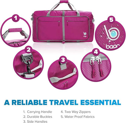 Bago Big XXL Foldable Duffel Bags for Traveling Women & Men - 140L Packable Duffle Bag for Travel