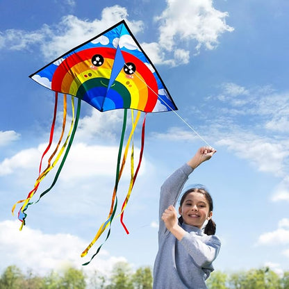 HONBO Large Delta Kite for Kids & Adults,Extremely Easy to Fly Kite for Beach Trip,String Line