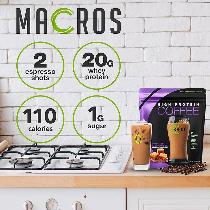 Chike Caramel High Protein Iced Coffee, 20 G Protein, 2 Shots Espresso, 1 G Sugar, Keto Friendly