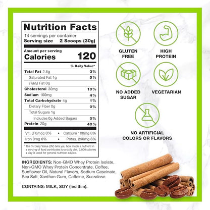 Chike Cinnamon High Protein Iced Coffee, 20 G Protein, 2 Shots Espresso, 1 G Sugar, Keto Friendly