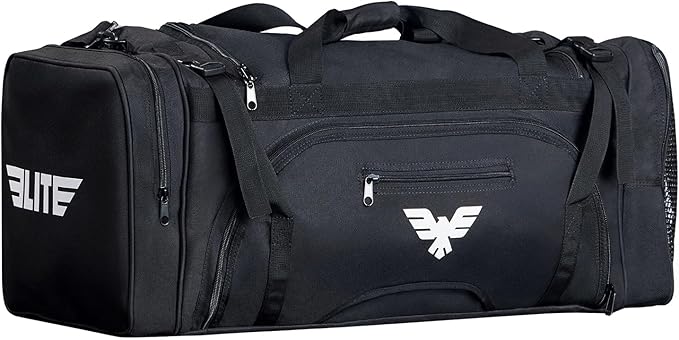 Elite Sports Monster MMA Duffel Bag – Large 44L Cordura Sports Bag w/Mesh Shoe Compartment &