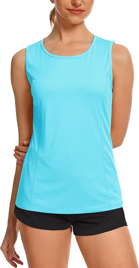 TACVASEN Women's UPF 80+ Workout Tank Top Sleeveless Quick Dry Sun Protection Hiking Athletic Gym