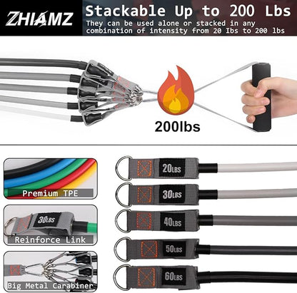 Resistance Bands with Handles, Single Resistance Bands, Exercise Bands with Handles, for Resistance