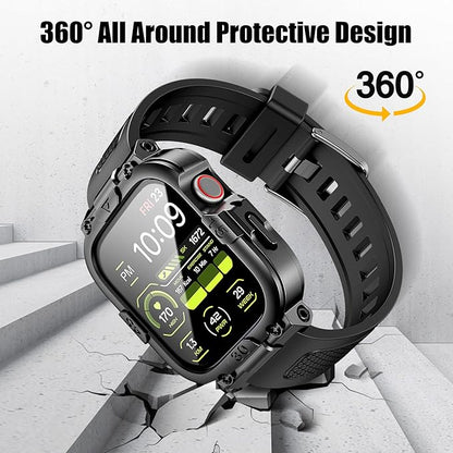 Dsytom Waterproof Case with Band Compatible for Apple Watch Band 46mm 45mm 44mm 42mm(S11/10) 41mm