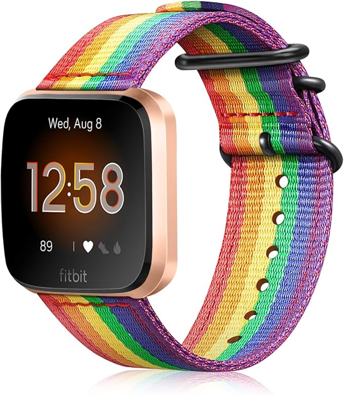 FINTIE Bands Compatible with Fitbit Versa 2/1 / Lite Edition, Soft Nylon Replacement Strap