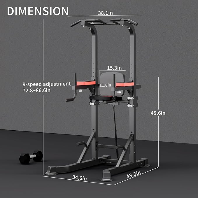 K KiNGKANG Power Tower Dip Station, Multi-Function Assistive Trainer Pull Up for Home Gym Muscle