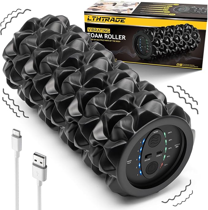 Vibrating Foam Roller, High Density Massage Muscle Roller Back Roller Foam for Back Pain Relief &