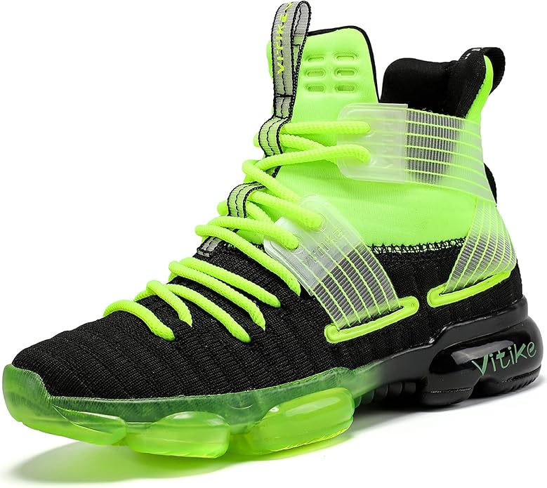 JMFCHI Kids Basketball Shoes High-top Sports Shoes Sneakers Durable Lace-up Non-Slip Running Shoes