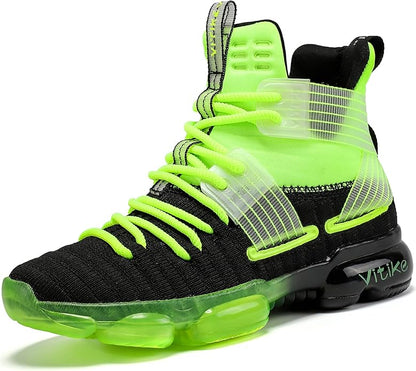 JMFCHI Kids Basketball Shoes High-top Sports Shoes Sneakers Durable Lace-up Non-Slip Running Shoes