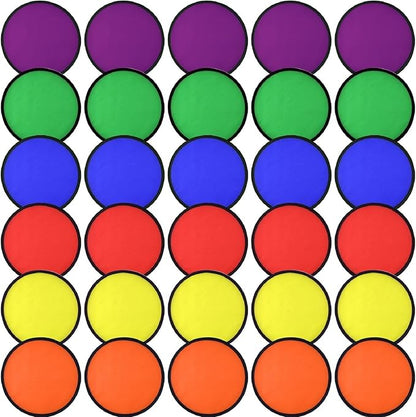 Mototo 30 Pieces Foldable Flying Disc Fans with Bag Folding Pocket Toy Set for Kids Fun Birthday