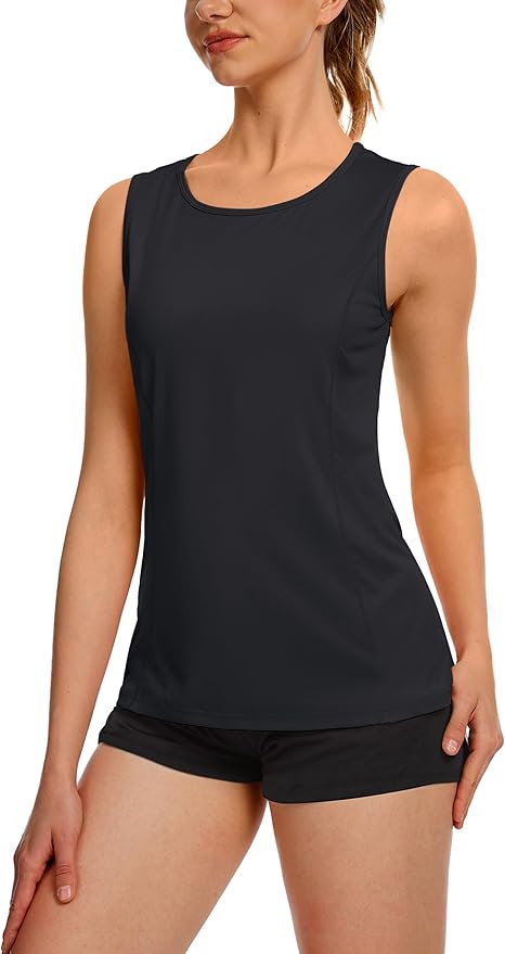 TACVASEN Women's UPF 80+ Workout Tank Top Sleeveless Quick Dry Sun Protection Hiking Athletic Gym