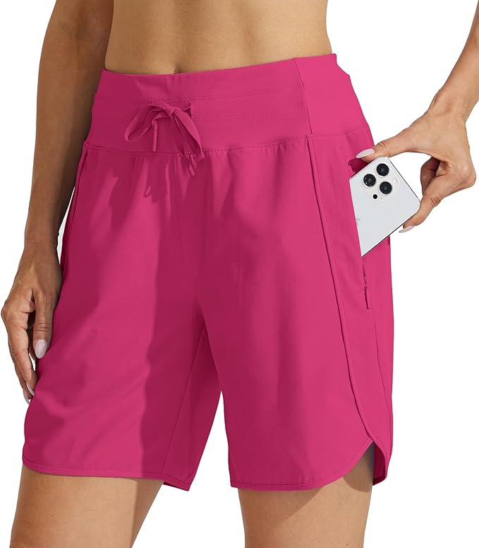Willit Women's 7" Athletic Running Shorts Long Workout Hiking Shorts Quick Dry High Waisted Active