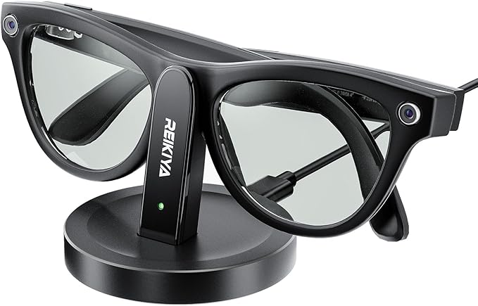 REIKIYA Charging Stand for Ray-Ban Meta Smart Glasses, Portable Charging Dock for Wayfarer