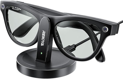 REIKIYA Charging Stand for Ray-Ban Meta Smart Glasses, Portable Charging Dock for Wayfarer