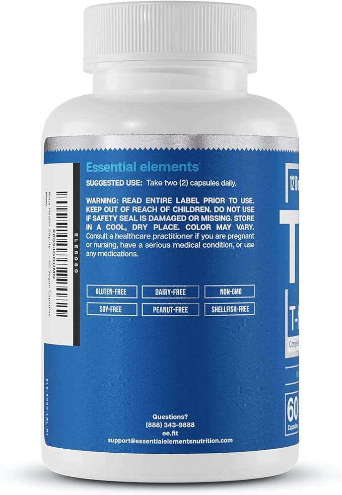 Essential Elements Male Health Supplement - Muscle Support & T-Health with DIM, Ashwagandha