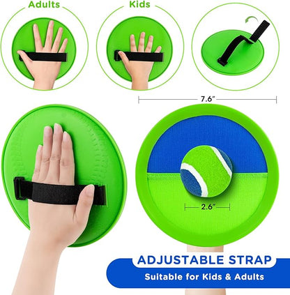 Ayeboovi Toss and Catch Ball Game Outdoor Beach Pool Toys for Kids Games 6 Paddle 3 Balls Pool