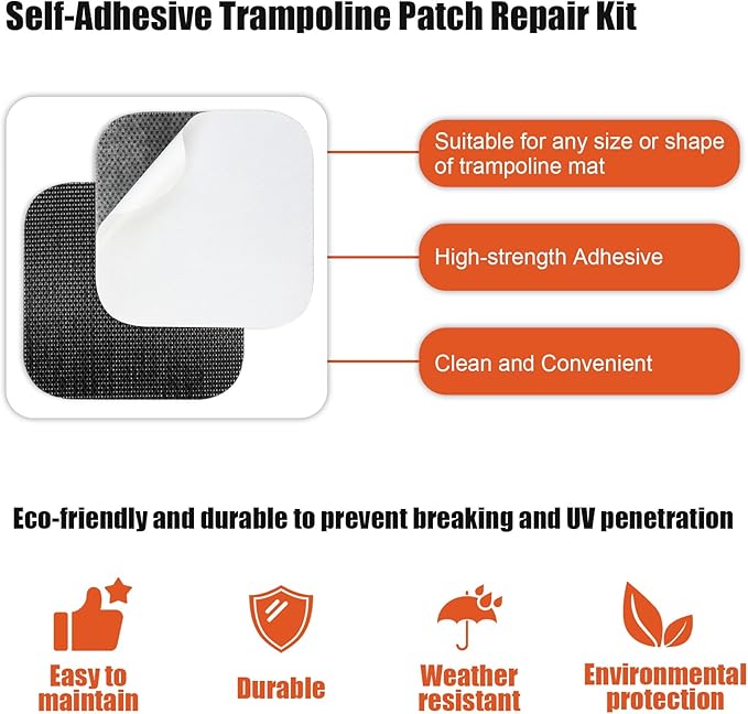 Self-Adhesive Trampoline Patch Repair Kit | Repair Trampoline Mat Tear or Hole in a Trampoline Mat