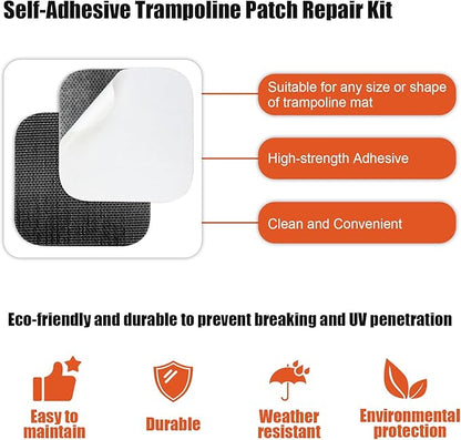 Self-Adhesive Trampoline Patch Repair Kit - 4 Square Patches