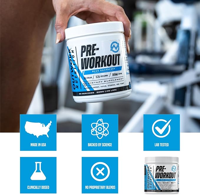 Outwork Nutrition Pre Workout Powder for Men & Women - Pre-Workout Supplements Without Creatine