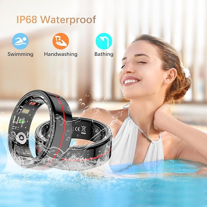 Fit Ring, Smart Health Rings for Women Men with Heart Rate,Blood Oxygen,HRV,Stress Level, Sleep