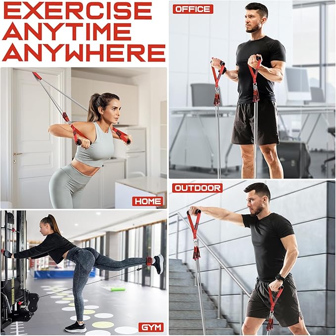 WALITO Resistance Bands Set - Exercise Bands with Handles, Door Anchor, Legs Ankle Straps, for