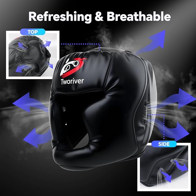 Boxing Headgear 1 or 2 Pack, One Size Fits All Ages MMA Headgear, Closed Type Boxing Helmet