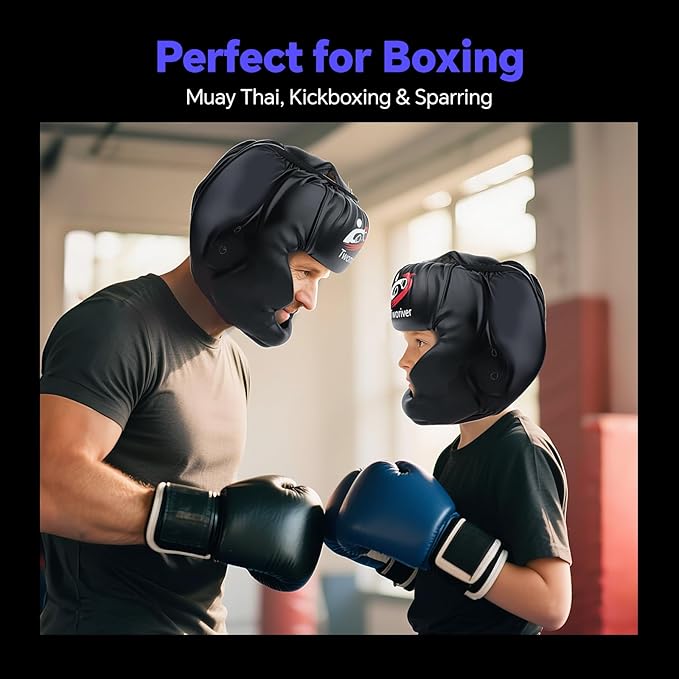 Boxing Headgear 1 or 2 Pack, One Size Fits All Ages MMA Headgear, Closed Type Boxing Helmet