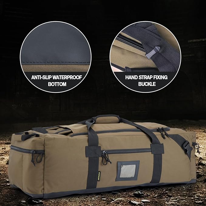 105l Large Duffel Bag For Travel, Gym & Sports - Water Repellent Polyester, Hidden Straps, Shoe